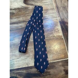 Fusaro Blue 100% Silk Santa Claus Patterned Neck Tie